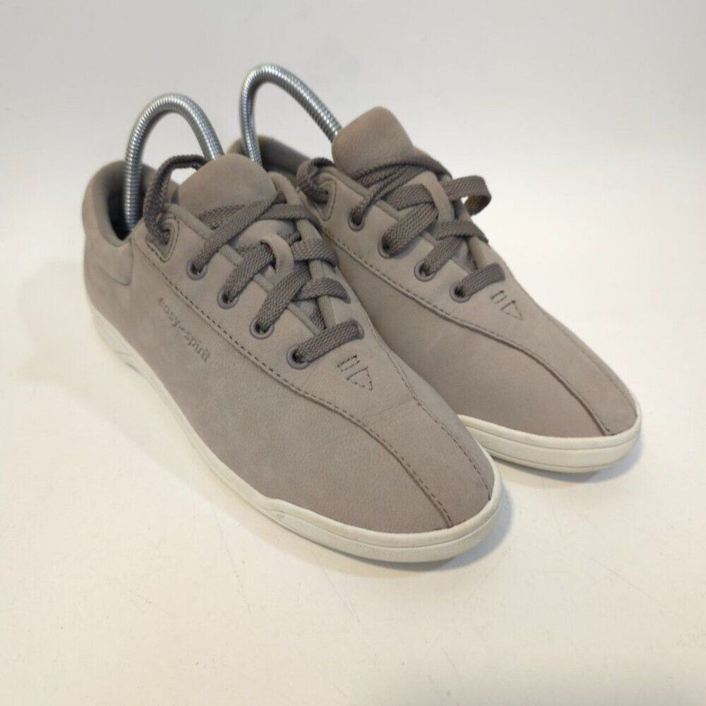 Easy Spirit AP1 Suede Walking Sneakers Gray Casual Comfortable Size 7N Narrow
